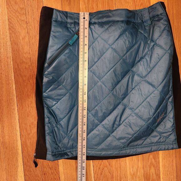 SKHOOP Quilted Insulated Mini Skirt, Deep Lake Blue, Winter Activewear Sz L - Picture 6 of 10
